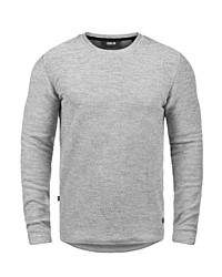 grauer Pullover mit einem Rundhalsausschnitt von Solid