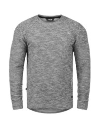 grauer Pullover mit einem Rundhalsausschnitt von Solid