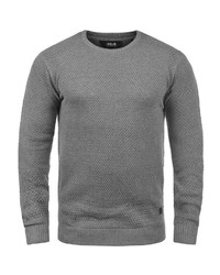 grauer Pullover mit einem Rundhalsausschnitt von Solid