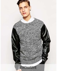 grauer Pullover mit einem Rundhalsausschnitt von Standard Issue