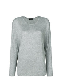 grauer Pullover mit einem Rundhalsausschnitt von Steffen Schraut