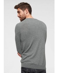 grauer Pullover mit einem Rundhalsausschnitt von Strellson
