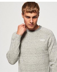 grauer Pullover mit einem Rundhalsausschnitt von Superdry