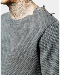 grauer Pullover mit einem Rundhalsausschnitt von Lindbergh