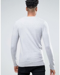 grauer Pullover mit einem Rundhalsausschnitt von Asos