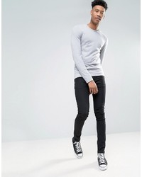 grauer Pullover mit einem Rundhalsausschnitt von Asos