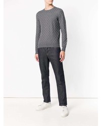 grauer Pullover mit einem Rundhalsausschnitt von La Fileria For D'aniello