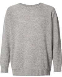 grauer Pullover mit einem Rundhalsausschnitt von The Elder Statesman