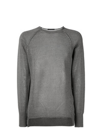 grauer Pullover mit einem Rundhalsausschnitt von The Viridi-anne