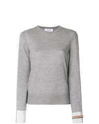 grauer Pullover mit einem Rundhalsausschnitt von Thom Browne