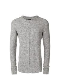 grauer Pullover mit einem Rundhalsausschnitt von Thom Krom