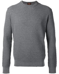 grauer Pullover mit einem Rundhalsausschnitt von Tod's