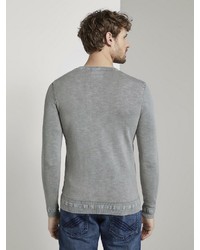 grauer Pullover mit einem Rundhalsausschnitt von Tom Tailor
