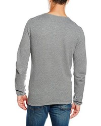 grauer Pullover mit einem Rundhalsausschnitt von Tom Tailor Denim