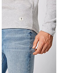 grauer Pullover mit einem Rundhalsausschnitt von Tom Tailor Denim