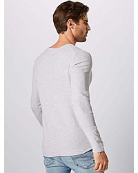 grauer Pullover mit einem Rundhalsausschnitt von Tom Tailor Denim