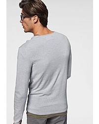 grauer Pullover mit einem Rundhalsausschnitt von Tom Tailor Denim