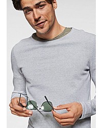 grauer Pullover mit einem Rundhalsausschnitt von Tom Tailor Denim