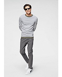 grauer Pullover mit einem Rundhalsausschnitt von Tom Tailor Denim