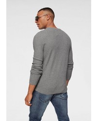 grauer Pullover mit einem Rundhalsausschnitt von Tom Tailor Denim