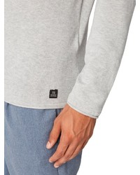 grauer Pullover mit einem Rundhalsausschnitt von Tom Tailor Denim