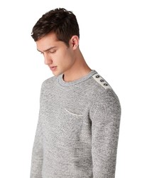 grauer Pullover mit einem Rundhalsausschnitt von Tom Tailor Denim