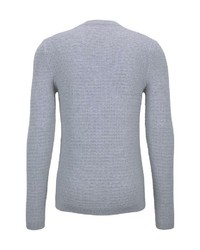 grauer Pullover mit einem Rundhalsausschnitt von Tom Tailor Denim