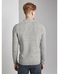 grauer Pullover mit einem Rundhalsausschnitt von Tom Tailor Denim