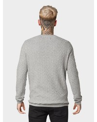 grauer Pullover mit einem Rundhalsausschnitt von Tom Tailor Denim