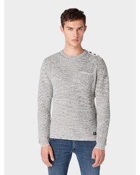 grauer Pullover mit einem Rundhalsausschnitt von Tom Tailor Denim