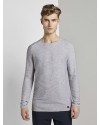 grauer Pullover mit einem Rundhalsausschnitt von Tom Tailor Denim