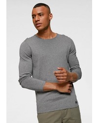 grauer Pullover mit einem Rundhalsausschnitt von Tom Tailor Denim