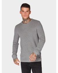 grauer Pullover mit einem Rundhalsausschnitt von Tom Tailor Denim