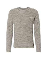 grauer Pullover mit einem Rundhalsausschnitt von Tom Tailor Denim