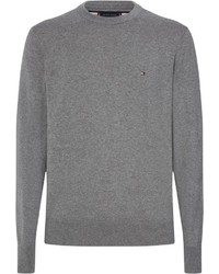 grauer Pullover mit einem Rundhalsausschnitt von Tommy Hilfiger