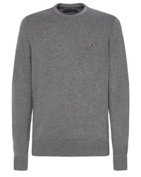 grauer Pullover mit einem Rundhalsausschnitt von Tommy Hilfiger