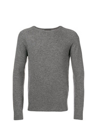grauer Pullover mit einem Rundhalsausschnitt von Transit