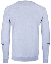 grauer Pullover mit einem Rundhalsausschnitt von Tuffskull