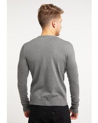 grauer Pullover mit einem Rundhalsausschnitt von Tuffskull