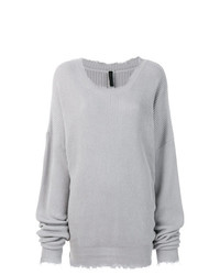 grauer Pullover mit einem Rundhalsausschnitt von Unravel Project