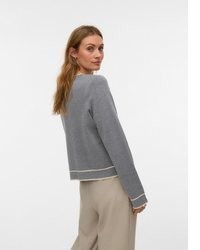 grauer Pullover mit einem Rundhalsausschnitt von Vero Moda