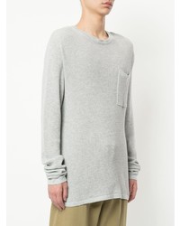 grauer Pullover mit einem Rundhalsausschnitt von Bassike