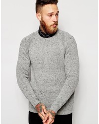 grauer Pullover mit einem Rundhalsausschnitt von Weekday