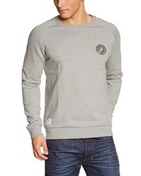 grauer Pullover mit einem Rundhalsausschnitt von Wesc