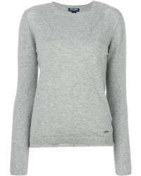 grauer Pullover mit einem Rundhalsausschnitt von Woolrich