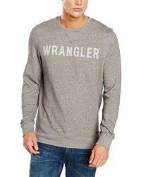 grauer Pullover mit einem Rundhalsausschnitt von Wrangler