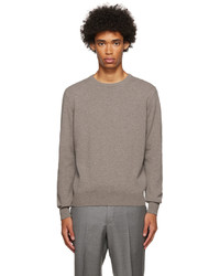 grauer Pullover mit einem Rundhalsausschnitt von Zegna