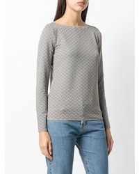 grauer Pullover mit einem Rundhalsausschnitt von Giorgio Armani