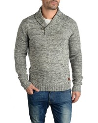 grauer Pullover mit einem Schalkragen von BLEND