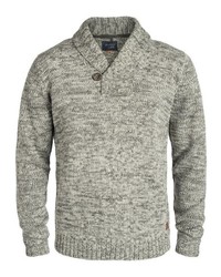 grauer Pullover mit einem Schalkragen von BLEND